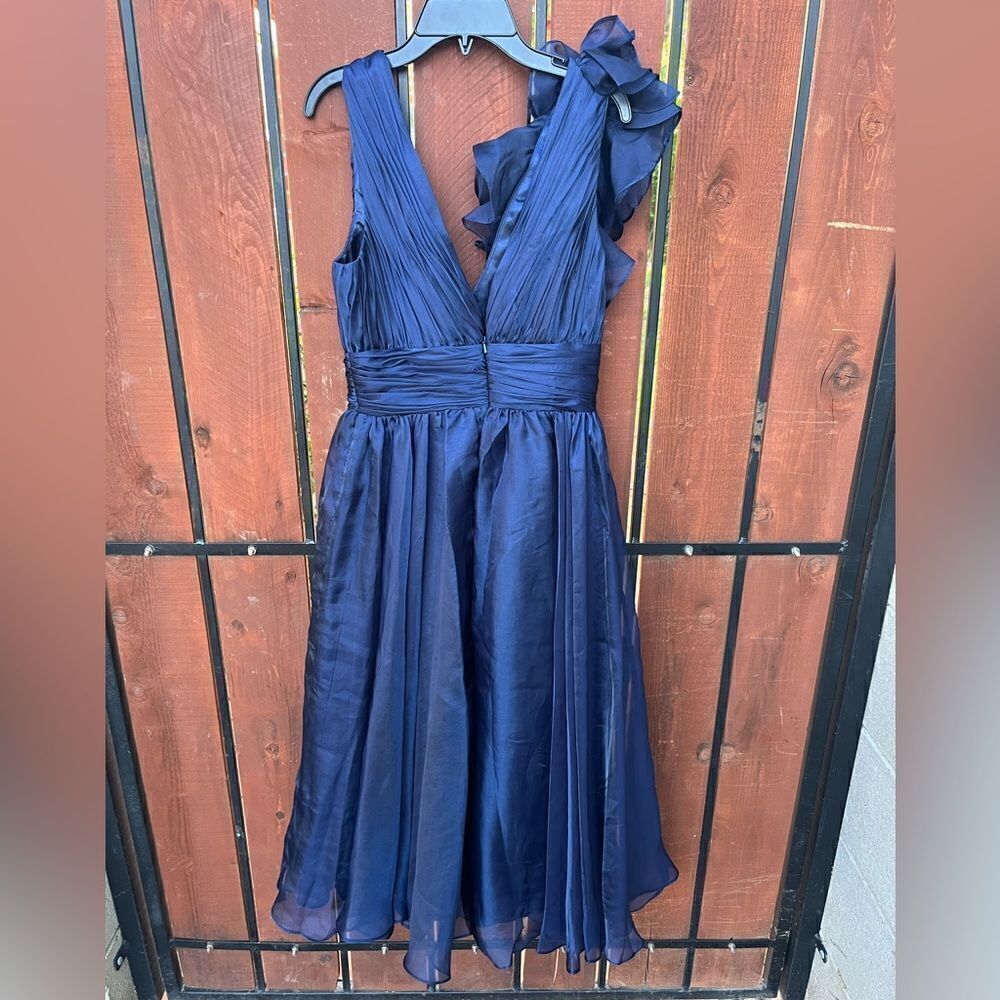 Mac Duggal Plunging Ruffle A line Dress size 4 NWT - Picture 4 of 6